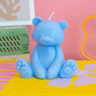 Cute Bear Candle (Primary colour: Grey, Scent: Unscented)