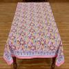 72x108 Inches Rectangle Hand Block Printed Cotton Tablecloth, Pink Red Floral Table Cloths Washable, Indian Table Linen for Valentine Thanksgiving Gifts Home Decor Dinning Outdoor view 4