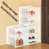 6PCS shoebox, plastic white Clear XL, square shoe cabinet with lid, waterproof, multi-purpose, clamshell lid design, Home kitchen drawer locker - perfect for home and kitchen! view 4