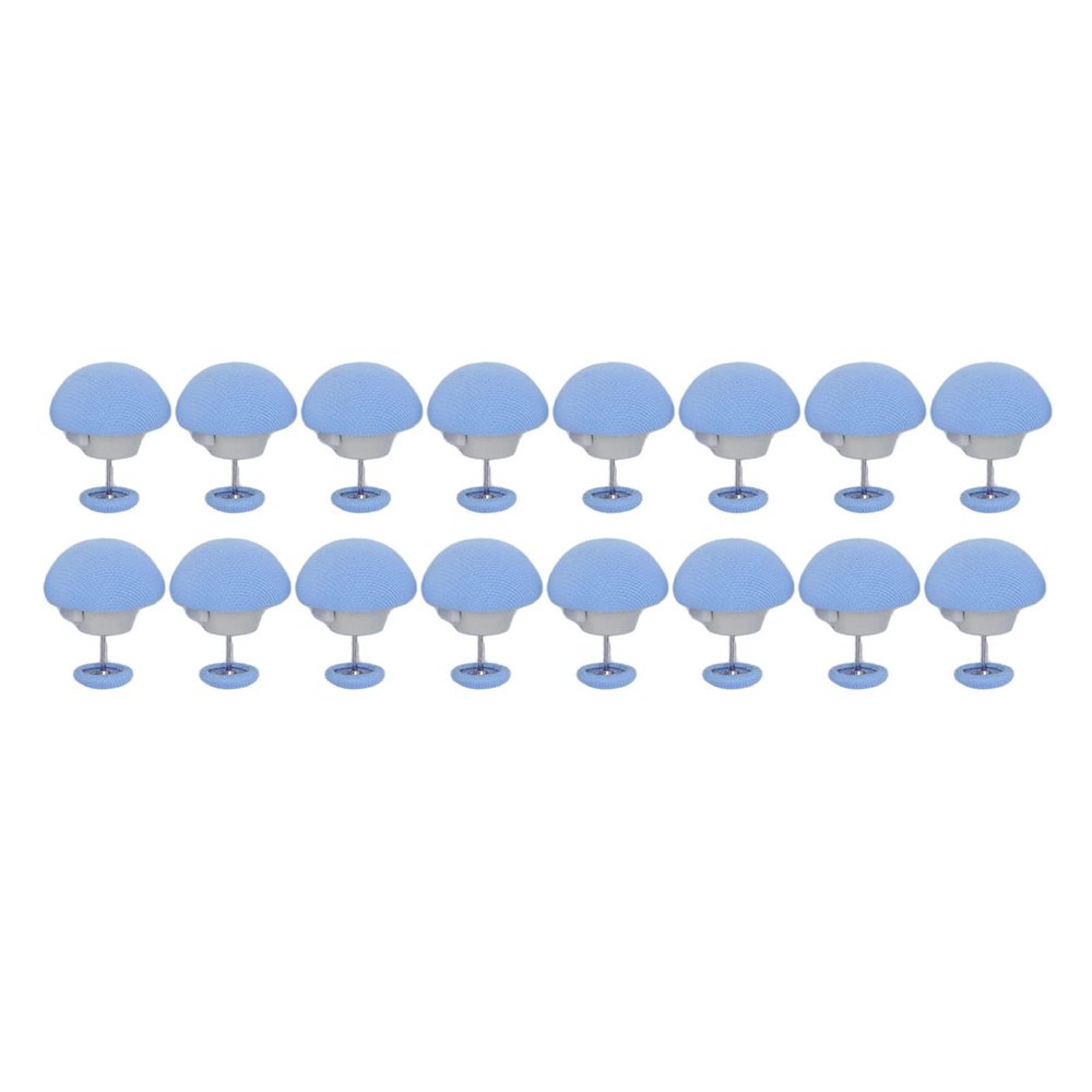 Duvet Clips, Bed Sheet Clips with Cotton Surfaces 16PCS Mushroom Shaped Duvet Snaps to Hold Comforter for Quilts, Cushions, Curtains, Sofa Covers (Blue)