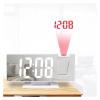 KRODEAIR LED Digital Projection Alarm Clock for Bedroom Projection on Ceiling Electronic Time Projector Dual-Loud Bedside Mute Clock,White on Black view 3