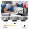KRODEAIR LED Digital Projection Alarm Clock for Bedroom Projection on Ceiling Electronic Time Projector Dual-Loud Bedside Mute Clock,White on Black view 4