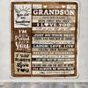 TeesReal Personalized Gifts for Grandson from Grandma Grandpa Blanket Wood Love You Fathers Day Grandson Gifts Birthday Graduation Christmas Customized Fleece Blanket (60 x 80 in Adult Size) view 3