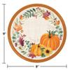 Harvest Wishes Party Supplies | Bundle Includes Paper Plates & Napkins for 8 People | Fall Pumpkins, Sunflowers, Foliage Theme view 3