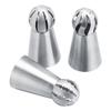 Akozon 3pc Sphere Russian Icing Piping Nozzles Tips Set, Stainless Steel Cake Decor, Pastry, and Cupcake Decorating Tool view 1