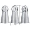 Akozon 3pc Sphere Russian Icing Piping Nozzles Tips Set, Stainless Steel Cake Decor, Pastry, and Cupcake Decorating Tool view 3