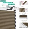 BERISSA NO Drill Cordless Cellular Shades Pull Down 100% Blackout Room Darkening Cellular Blinds for Home, Easy to Install Thermal Insulated Honeycomb Blinds for Bedroom,68" W x 39" H,Brown view 2
