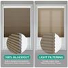 BERISSA NO Drill Cordless Cellular Shades Pull Down 100% Blackout Room Darkening Cellular Blinds for Home, Easy to Install Thermal Insulated Honeycomb Blinds for Bedroom,68" W x 39" H,Brown view 3
