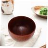 Amosfun Wooden Bowl Set with Spoon Large Fruit Bowl for Noodles and Rice Lightweight Natural Material Stackable Design for Space-saving Japanese Tableware Set view 4