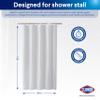 CLOROX 2-in-1 Bathroom Shower Curtain Liner, Durable Fabric, Weighted Magnets for Bath Water Control, Washable Premium Quality, Modern - 54" x 78" White view 2