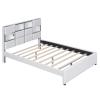 CIGEGE Full Size Upholstered Platform Bed with LED, Storage and USB in Headboard, Beige view 1