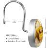 Stainless Steel Shower Hooks with Crystal Glass, 12-Pack, Perfect for Decorating Bedroom and Room Curtain Rods, Yellow Gift Pattern view 3