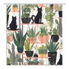YOZSLGU Plants and Cat Shower Curtain Black Kitty Boho Potted Green Cactus Leaf Succulents Abstract Fabric Bathroom Decor Curtains with Hooks, 70" Wx75 H view 4