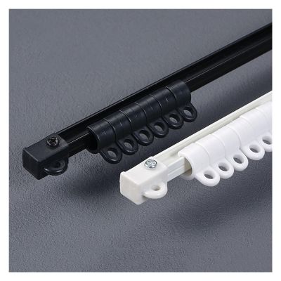 Bendable Ceiling Curtain Track, Room Divider Sliding Curtain Rail, Ceiling Or Wall Mount, Curved Ceiling Track For L, U, Circle Shape Shower Curtain Track(White-wall,90cm/3ft)
