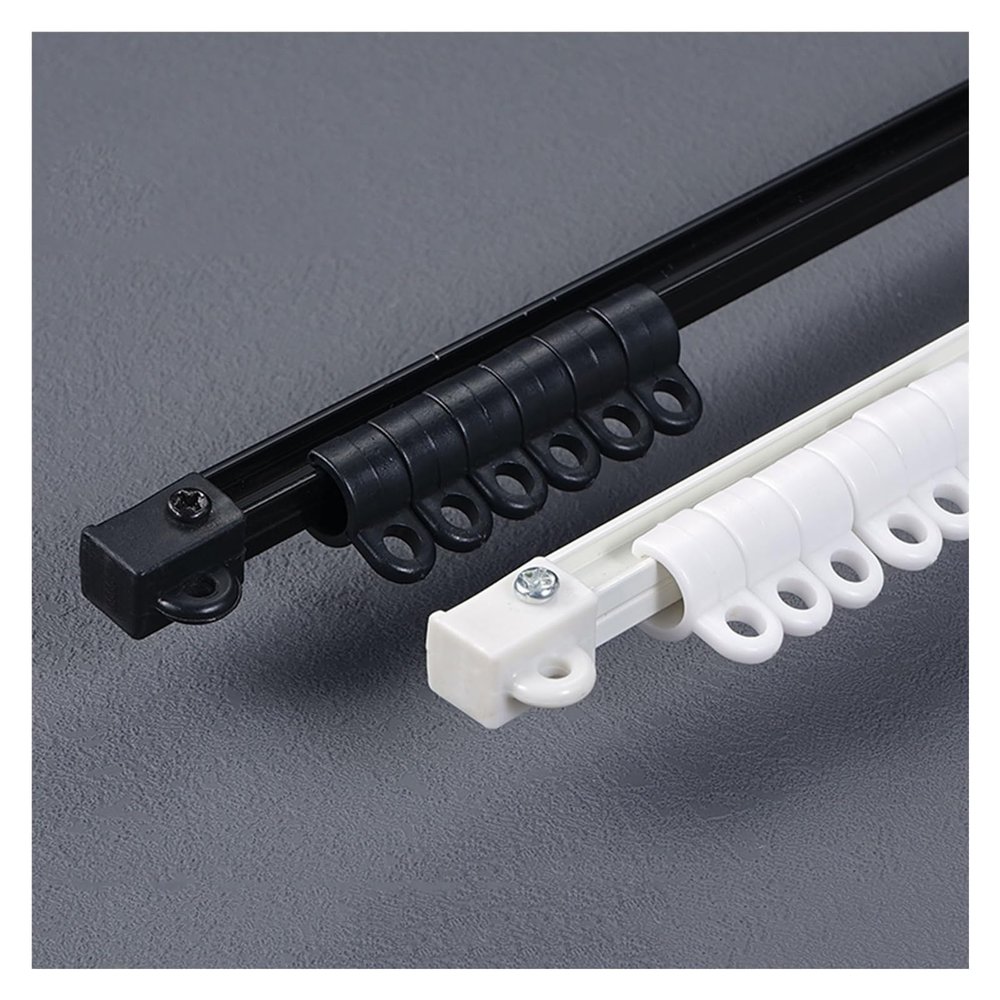 Bendable Ceiling Curtain Track, Room Divider Sliding Curtain Rail, Ceiling Or Wall Mount, Curved Ceiling Track For L, U, Circle Shape Shower Curtain Track(White-wall,90cm/3ft)