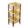 VXHCS Kitchen Storage Rack, Save Space Storage Rack with Rolling Wheels with 2/3/4 Drawers for Living Room Bedroom Bathroom(Three Ayer Storage Rack) view 1
