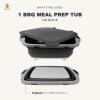 Drip EZ Collapsible BBQ Prep Tub- for Meal Prep Marinating Food Storage - Includes Cutting Board & Locking Lid - (1) OG - Black view 2