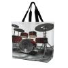 SKTNBM Shopping Bag,Cool Drum Set Print Groceries Tote Bag,unisex Portable Shopping Bag,foldable Reusable Grocery Bags view 1