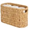ELONG HOME Toilet Paper Storage Basket, Water Hyacinth Wicker Storage Holder for 6 Rolls Toilet Paper with Built-in Handles view 1