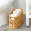 ELONG HOME Toilet Paper Storage Basket, Water Hyacinth Wicker Storage Holder for 6 Rolls Toilet Paper with Built-in Handles view 2