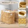 ELONG HOME Toilet Paper Storage Basket, Water Hyacinth Wicker Storage Holder for 6 Rolls Toilet Paper with Built-in Handles view 3