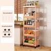 VXHCS Storage Cart, Multifunction Kitchen Storage Organizer, Mobile Shelving Unit Utility Rolling Cart for Bathroom, Laundry, Living Room(Pink,Five Ayer Storage Rack) view 2