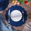 120 Pcs Navy Blue Paper Placemats, 13.5 Inch Disposable Scalloped Placemat Disposable Table Place Mats Decorative Paper for Birthday Wedding Banquet Thanksgiving Holiday Graduation Celebration Party view 4