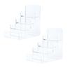 Acrylic Wallet Display Stand Purse Handbag Organizer, Clear Jewelry Riser Display Stand Purse Display Rack, Acrylic Display Shelf for Cosmetic Perfume Jewelry Sunglasses Handbag (2 PCS-4 Tier) view 1