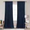 StangH Navy Blue Velvet Blackout Curtains 90 inches Long, Back Tab Privacy Sliding Door Drapes Thermal Insulated Noise Reducing Window Drapes for Living Room, W62 x L90, 2 Panels view 2