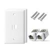 ZoeRax Ethernet Wall Plate Outlet, Single Gang Matte Keystone Wall Plate with RJ45 Keystone Coupler, White (2-Pack) view 1