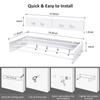 Drying Rack Clothing,Clothes Drying Rack Wall Mounted,Laundry Drying Rack Wall Mount,Foldable,Collapsible,60 lb Capacity 4 Aluminium Poles with 8 Hooks,Space Saving Clothes Drying Rack,White 23.6" view 2