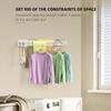 Drying Rack Clothing,Clothes Drying Rack Wall Mounted,Laundry Drying Rack Wall Mount,Foldable,Collapsible,60 lb Capacity 4 Aluminium Poles with 8 Hooks,Space Saving Clothes Drying Rack,White 23.6" view 3