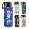 Artiglow Personalized Water Bottle for Kids for School, Customized Kids Insulated Bottle with Name for Boys Girls, Stainless Steel Thermo with Straw, 18oz, Back to School Supply, Dinosaur, Space view 1