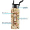 Artiglow Personalized Water Bottle for Kids for School, Customized Kids Insulated Bottle with Name for Boys Girls, Stainless Steel Thermo with Straw, 18oz, Back to School Supply, Dinosaur, Space view 4