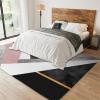 Pink Gold Abstract Geometry Area Rugs, Grey White Pink Black Marble Easy Clean Rug, Soft Non-Skid Carpet Throw Rug for Kids Teen Girls Boys Bedroom, Living Room Bathroom Classroom Office 5ftx8ft view 3