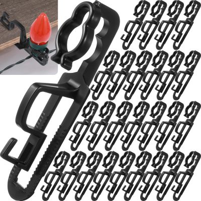 Yulejo 120 Pcs Christmas Black Light Clips Gutter Hooks for Gutters and Shingles Outdoor Xmas Light Gutter Hooks Clips Work with C6 C7 LED Icicle Lights for Xmas Decor