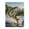 Bass Fishing Wave Throw Blanket Soft Flannel Blankets Lightweight Cozy Warm Blanket Gifts Blanket for Bed Couch Sofa view 1