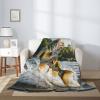 Bass Fishing Wave Throw Blanket Soft Flannel Blankets Lightweight Cozy Warm Blanket Gifts Blanket for Bed Couch Sofa view 4