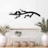 Aportif Birds on Branch Metal Wall Decor, Metal Tree Branch Wall Decor, Birds Art, Living Room Art (White, 53x17 in / 135x97 cm) view 3