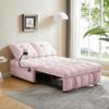 3 in 1 Convertible Sleeper Sofa Bed, Multi-Functional Velvet Sleeper Couch Pull-Out Bed, Pink Modern Upholstered Loveseat Sleeper Sofa for Living Room, Small Space(Independently removable backrest) view 1