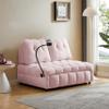 3 in 1 Convertible Sleeper Sofa Bed, Multi-Functional Velvet Sleeper Couch Pull-Out Bed, Pink Modern Upholstered Loveseat Sleeper Sofa for Living Room, Small Space(Independently removable backrest) view 3