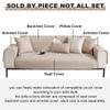 vctops Boho Geometric Embroidery Couch Cover Soft Cotton Quilted Anti Slip Sectional Couch Covers Washable Sofa Slipcover for Dogs, Children, Pets Furniture Protector (Khaki,36"x94") view 2