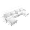 LyuHome 4-Seat Sectional Sofa Couch for Living Room,U-Shaped Couch with 2 Storage Ottoman Footstool, Deep Seat Couches with 4 Waist Pillows,Modern Comfy Sofa for Apartment Office,Corduroy Fabric,Green view 2