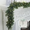 OZFHUA 6 FT Christmas Garland Pre Lit Cedar Garlands Artificial Pine Cypress Garlands for Dining Tables Mantle Porches Outdoor Christmas Decorations view 1