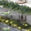 OZFHUA 6 FT Christmas Garland Pre Lit Cedar Garlands Artificial Pine Cypress Garlands for Dining Tables Mantle Porches Outdoor Christmas Decorations view 3