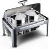 ELUKHT Electric Buffet Server Stainless Steel Buffet Hot Plate - Buffet Servers and Heaters. Hot Pot Buffet Set, Stainless Steel Buffet Hot Pot with Glass Li (Doubleended Stockpot 9l) view 1