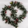 CRSMATTS Pre-Lit Artificial Christmas Garland, Snowflake Garland, White Lights 50, Decorated with Pine Cones, Berry Clusters, Plug in, Christmas Decorations, 9 Feet view 1