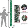 CRSMATTS Pre-Lit Artificial Christmas Garland, Snowflake Garland, White Lights 50, Decorated with Pine Cones, Berry Clusters, Plug in, Christmas Decorations, 9 Feet view 2