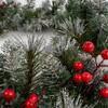 CRSMATTS Pre-Lit Artificial Christmas Garland, Snowflake Garland, White Lights 50, Decorated with Pine Cones, Berry Clusters, Plug in, Christmas Decorations, 9 Feet view 3