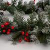 CRSMATTS Pre-Lit Artificial Christmas Garland, Snowflake Garland, White Lights 50, Decorated with Pine Cones, Berry Clusters, Plug in, Christmas Decorations, 9 Feet view 4